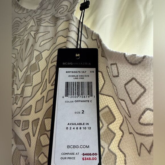 NWT BCBG MaxAzria Women's Everlie Train Maxi Gown Dress in White  Size 2 - Picture 4 of 6